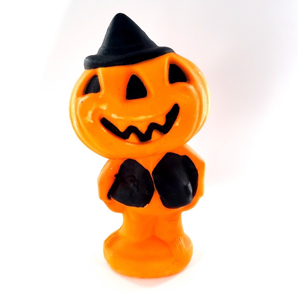 Vintage Pumpkin Man Happy Jack O Lantern Halloween Blow Mold 14" Painted? *READ*